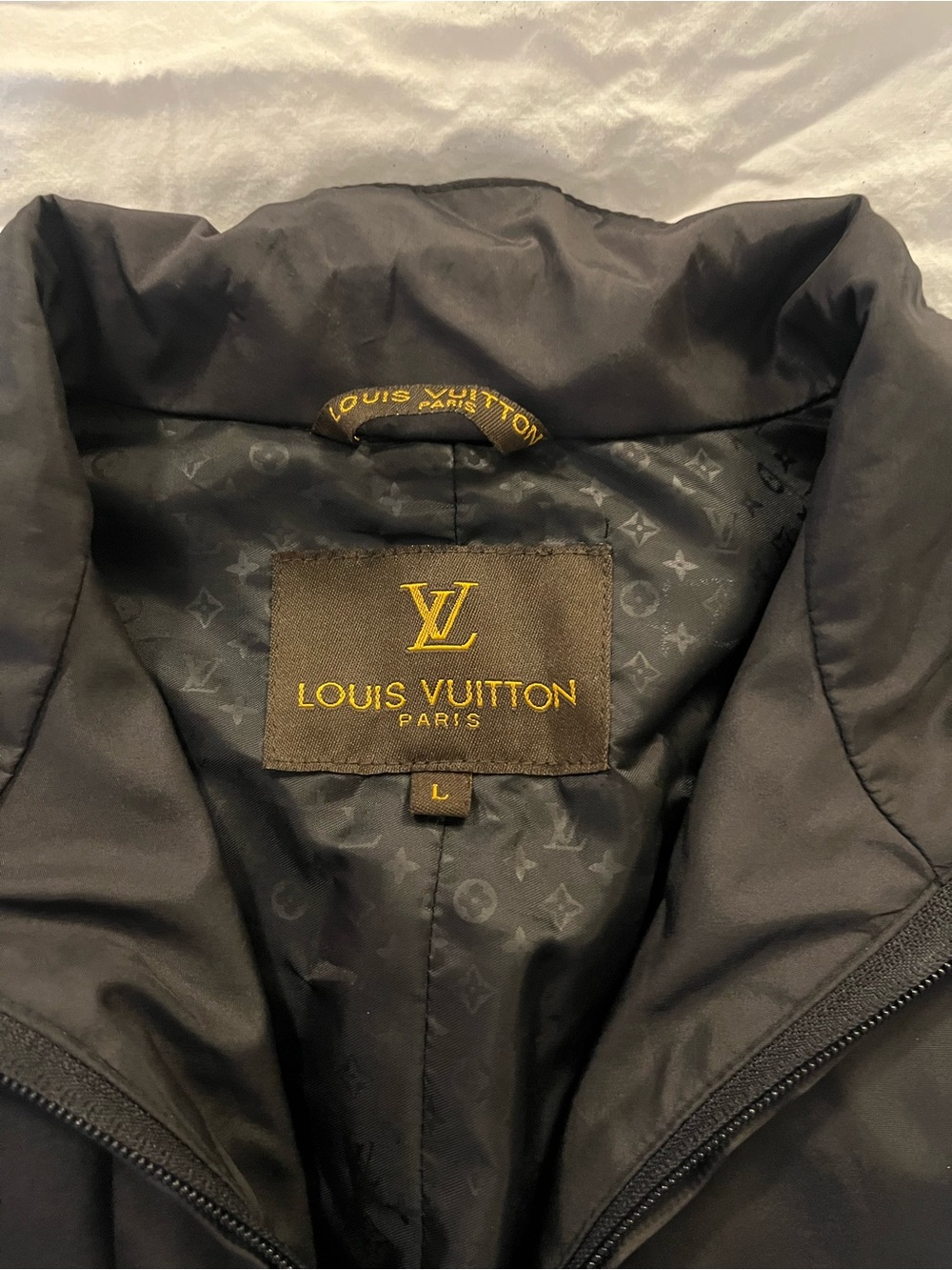 Louis Vuitton Black Monogram-Trim Zip Jacket - Picture 2 of 10